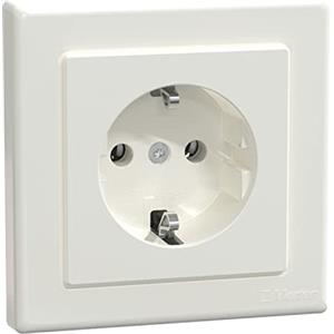 Schneider Electric Merten, MEG2301-1519, Presa Schuko con copertura completa, morsetti a molla, M-SMART bianco polare,