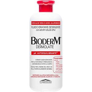 BIODERM BIODERMOCOSMETICI Bioderm Dermolatte Latte Detergente Lipo-Restitutivo con Niacinamide ed Acido ialuronico - Idrata, Deterge, Nutre - Crema Corpo Idratante e Delicata Per Anziani E Neonati - 500 ml, Packaging May Vary