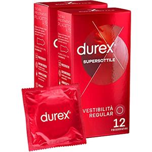 Durex SuperSottile, Preservativi Ultra Sottili Vestibilità Regular, 24 Profilattici
