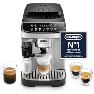 De'Longhi De'Longhi Magnifica Evo - Perfetto Macchina da Caffè Automatica, LatteCrema Montalatte Automatico, 7 Bevande in un Solo Tocco, Comandi Soft Touch, Argento e Nero (ECAM292.81.SB)