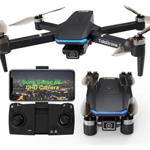 Toladrone Drone con Fotocamera 4K UHD per Adulti, Droni GPS con Motore Brushless, Trasmissione in Tempo Reale 5G, Seguimi, Ritorno Automatico, Drone per Principianti TD31GPS