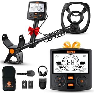 SUNPOW Metal Detector Professionale per Adulti - Alta Precisione con Chip DSP, Bobina Impermeabile 30 cm IP68, LCD Retroilluminato 2X, 5 Modalità, 25 cm Profondità, Struttura Robusta OTMD14