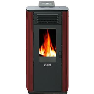 QLIMA Fiorina 90 stufa a pellet metallo rosso
