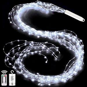 Joycome Fascio di Luce 1m 100 LED Luci a Cascata, 8 modalità di Illuminazione Catena Luminosa, Impermeabili Luci Decorative Stringa con Telecomando per Natale Festa Matrimonio ((Bianco Freddo)