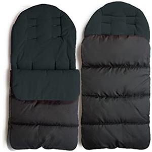 WIKEA Sacco a pelo per passeggino 3 in 1 universale annesso Tappetino Coprigambe Coprigambe Passeggino Sacco da stuoia Impermeabile Antivento Resistente al freddo Staccabile (NERO)