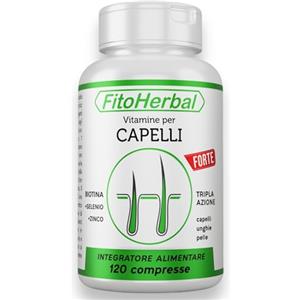 FitoHerbal Biotina Capelli, Integratori per Capelli tripla azione per la Crescita, Migliora Aspetto Cutaneo Viso, Ridona Forza Resistenza alle Unghie. Integratore Donna e Uomo. Trattamento per 4 Mesi