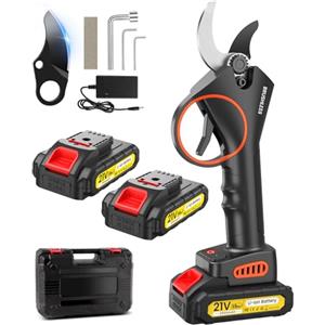 MuatCtarom Forbici da potatura Elettriche, 33 mm, Motore Brushless da 800 W, 21V 2 * 2000 mAh, 2 SK7 Lame, 500.000 tagli Effettivi, Cesoie Elettriche per giardinaggio, alberi da frutto, vigneti