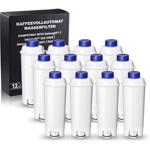Mutital Filtro da caffè di ricambio per DeLonghi DLSC002, SER3017 e 5513292811 - Incluse Le Versioni di ECAM, Esam, Serie ETAM Cura e Protezione per le Macchine da Caffè (12 pezzi)