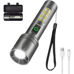 ErayLife Torcia LED Ricaricabile, EDC Potente Super Luminoso 2000LM 6 modalità Torce, IPX4 Impermeabile Zoomabile Tattica Torcia, Per Campeggio Trekking Emergenza