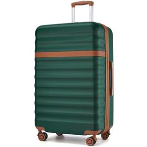 KONO Valigia Bagaglio a Mano Trolley Grande Valige L Rigida Grande Viaggio ABS+PC Hardshell Leggero con 4 Ruote e TSA Lucchetto, Verde/Marrone