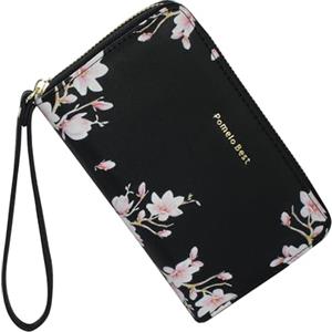Pomelo Best Portafoglio Donna con Stampa Floreale - Elegante Borsellino con Chiusura a Zip | Portafogli donna in ecopelle Protezione RFID | Idea Regalo Perfetta (Nero)
