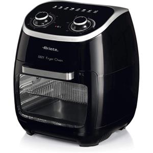 Ariete 4619 Airy Fryer Oven Friggitrice ad Aria e Forno Elettrico con Girarrosto Cestello Rotante Essiccatore 2000 Watt 11 Litri Nero