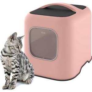 Ligo Lettiera Gatto chiusa Lettiera per Gatti con Filtro e Paletta contenitore sabbia igienico per gatto (ROSA, OLIMPIA)