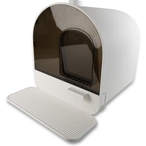 Ligo - Lettiera per gatti, chiusa, grande lettiera per gatti con filtro, a prova di perdite, antiodore, facile da pulire con cassetto estraibile BIANCA