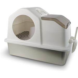 Ligo - Lettiera per gatti in acciaio inox chiusa, grande lettiera chiusa con filtro e rampa contro lo spargimento, a prova di perdite, inodore, facile da pulire