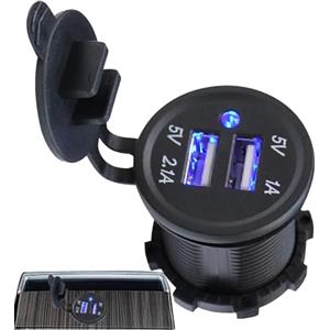 Generic Caricabatterie rapido per auto,Caricabatterie per auto,Adattatore di ricarica per auto a doppia porta - Caricabatteria da auto per cellulare per la maggior parte dei telefoni e tablet, presa USB per a