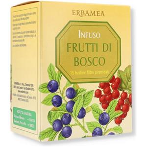 Erbamea Infuso Frutti di Bosco - 15 bustine filtro piramidale con Mirtillo, Ribes e bacche di Sambuco