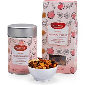Neavita Infuso di Frutta Melagrana e Arancia - 100 g, miscela corposa di frutti mediterranei ed esotici