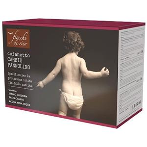 ARTSANA Cofanetto Cambio Pannolino Fiocchi di Riso - Kit Completo con Detergente Intimo Mioderm, Pasta Cambio e Salviette