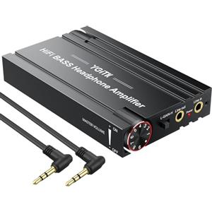 YGiTK Amplificatore Cuffie Portatile Hi-Fi 16-600Ω con Guadagno Regolabile, Bassi Migliorati, Ricaricabile con 1 * 3.5mm Audio Cable - Compatibile MP3/Smartphone/Laptop