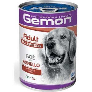 Gemon Paté con Agnello 400g - Alimento Completo per Cani Adulti di Tutte le Taglie, Senza Glutine e Made in Italy