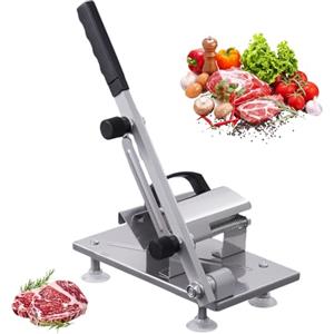 Generico Affettatrice Manuale 38x26x17 Cm Tagliatrice Per Carne Congelata Acciaio Inossidabile Alimentare 430 Affettatrice Per Carne Commerciale Con Impugnatura Ergonomica Precisa Per Carnes Formaggio Pane