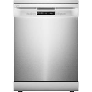 Midea MFD60S200X.1-IT Lavastoviglie Libera Installazione con 14 coperti, 8 Programmi, Display a LED, Partenza Ritardata, Funzione di Mezzo Carico, Asciugatura Extra - Inox