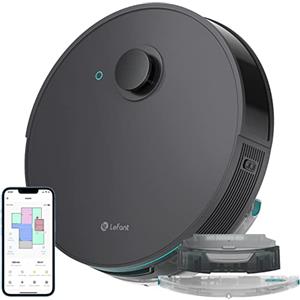 LEFANT N3 Robot Aspirapolvere Lavapavimenti con Mappatura,Sensore Laser d-ToF,Barriere Virtuali,10000pa,200min,Pulizia Dell'area Selezionata,Aspirapolvere Robot Collegato da Alexa/APP, Grigio