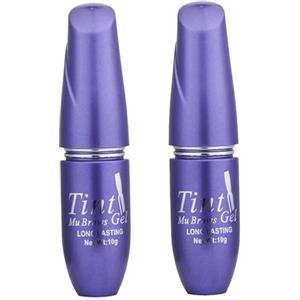 SMELEYOU Kit tinta per sopracciglia, confezione da 2 gel staccabile per tatuaggio sopracciglio waterproof, colore naturale semipermanente, facile applicazione e a prova di sbavature, marrone chiaro