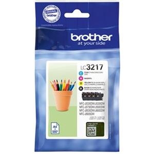 Brother LC-3217 Cartuccia d'Inchiostro Originale Multipack Nero, Ciano, Magenta, Giallo - 550 Pagine