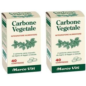 Marco Viti 2 x Carbone Vegetale 40 Compresse Gonfiore Addominale - Marco Viti