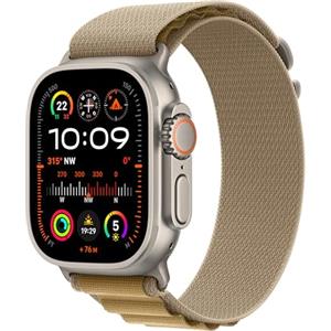 Apple Watch Ultra 2 GPS + Cellular 49mm Cassa in titanio naturale con anello alpino color cuoio - Media