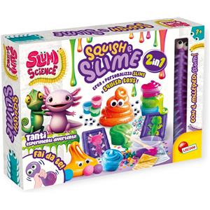 Lisciani Slumi Science - Kit 2 in 1 per Creare Squish Toys e Slime Colorati con Decorazioni e Manuale Illustrato