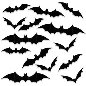 JYNXOR 60 Adesivi Halloween,Pipistrelli Adesivi 3D della Parete di Halloween, Pipistrelli Halloween Decorazioni Finestra Adesivi，Halloween PVC Riutilizzabile 3D Halloween Adesivo Murale