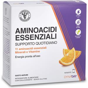 Unifarco Aminoacidi Essenziali - Integratore Alimentare con 11 Aminoacidi, Minerali e Vitamine, 18 Bustine, Gusto Agrumi, Senza Glutine e Adatto a Vegetariani