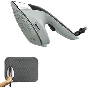 Tefal Duo Power JF4031E0 - Piastra per Ferro e Vapore, 2 in 1, 1700 W, 25 g/min, Vapore Extra 100 g/min, Impugnatura Leggera, Tempo di Riscaldamento 30 Secondi, eucalipto/Nero, Colore: Nero