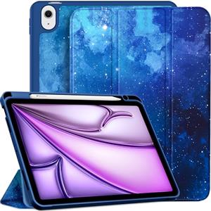 EasyAcc Cover Custodia Compatibile con iPad Air 11 Pollici M3/M2 (2025/2024), iPad Air 5/4 (10,9-Pollici, Modello 2022/2020, 5a/4a Generazione), Supporta Ricarica Magnetica di iPencil,Stella blu