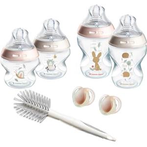 Tommee Tippee Starter Set Natural Start per neonati,150ml e 260ml, biberon anti-colica con tettarella a flusso lento inclusa, e medio per favorire un attacco naturale, autosterilizzante, rosa