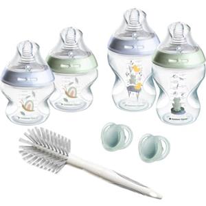 Tommee Tippee Starter Set Natural Start per neonati,150 ml e 260 ml, anti-colica con tettarella a flusso lento inclusa, lento e medio per favorire un attacco naturale, autosterilizzante, blu