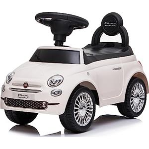 Mondial Toys Primi Passi Macchinina Cavalcabile Fiat 500 per Bambini da 12 a 36 Mesi con Suoni e Clacson Sistema Antiribaltamento Vano Portaoggetti Schienale Gioco per Imparare a Camminare (Bianco)
