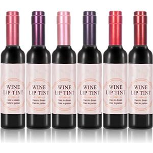 SOLOTREE Set di lucidalabbra opaco, lucidalabbra Impermeabile tinta di rossetto di vino, set di rossetti 6 colori Set di tinta per labbra di vino a lunga durata