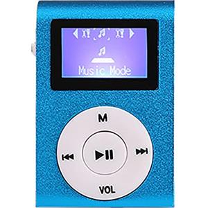 ciciglow Lettore Musicale MP3 Mini Lettore Musicale Portatile con Scocca in Metallo per gli Sport degli Studenti Che Corrono Blu