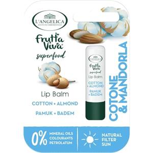 L'Angelica, Lip Balm Cotone & Mandorla, 12 Confezioni, Burrocacao con Ingredienti Sicuri e Naturali, Protegge da Freddo e Sole, Dermatologicamente Testato, Senza Oli Minerali, Coloranti e Petrolati