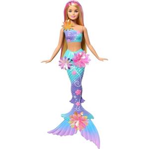 Barbie - Sirena Magia Floreale, bambola dai capelli biondi con coda sfumata e fascia con perle, magica sorpresa e fiori che sbocciano inclusi, giocattolo per bambini, 3+ anni, JDM72, Viola