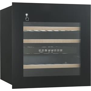 Wolkenstein EWTS85-36ED - Frigorifero per vino da incasso, per 36 bottiglie, 2 zone di temperatura, 3 ripiani in legno, larghezza di montaggio: 60 cm, touch to open, capacità utile 85 l