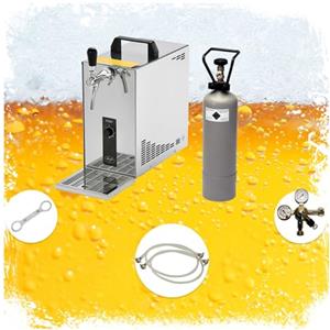 ich-zapfe.de ich-zapfe Set Completo, Spillatore Birra, PYGMY 20, Raffreddatore a Secco a 1 Linea, Cassa per Birra da 25 Litri/h, raffreddatore a Flusso, Green Line, Keg:Senza