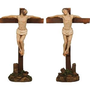 FADEDA 2 personaggi della passione: 2 vassoi/altezza: 10 cm/dipinti a mano/statuette fedeli ai dettagli, decorazione per tavolo di Natale, accessori per presepe