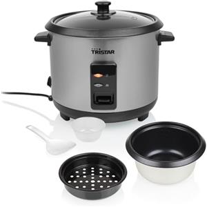 Tristar Cuociriso, 1,5 L di Capacità, Corpo in Acciaio Inox, Vassoio per Cottura a Vapore, Spegnimento Automatico, Funzione Mantenimento in Caldo, 500 W, RK-6145