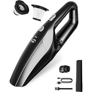 SERVOMASTER Aspirapolvere Portatile, Aspirapolvere Auto Ricaricabile, Aspirabriciole Senza Fili Potente con HEPA, Mini Aspirapolvere per Uomo e Donna, Accessori Interni Kit di Pulizia