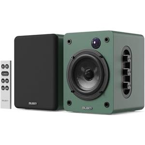 Majority D50X altoparlanti | casse attive amplificate coppia 2.0 da 60W per PC | Hi-Fi con HDMI ARC e AUX | casse acustiche da scaffale Bluetooth 5.3 | Monitor Studio in fibra di carbonio (Verde)